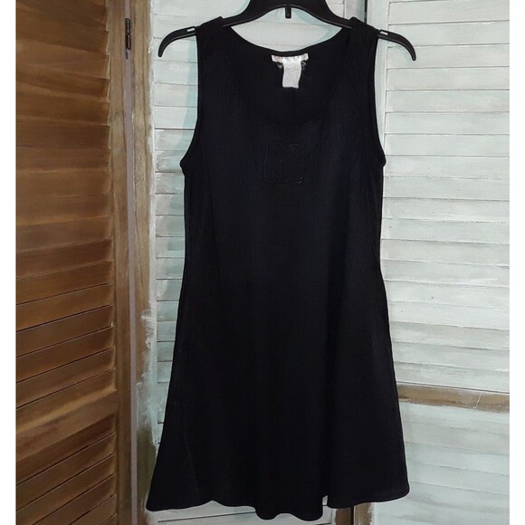 Anne Klein Dress Size Med A-Line Sleeveless Stretchy Pockets Black - Picture 1 of 7